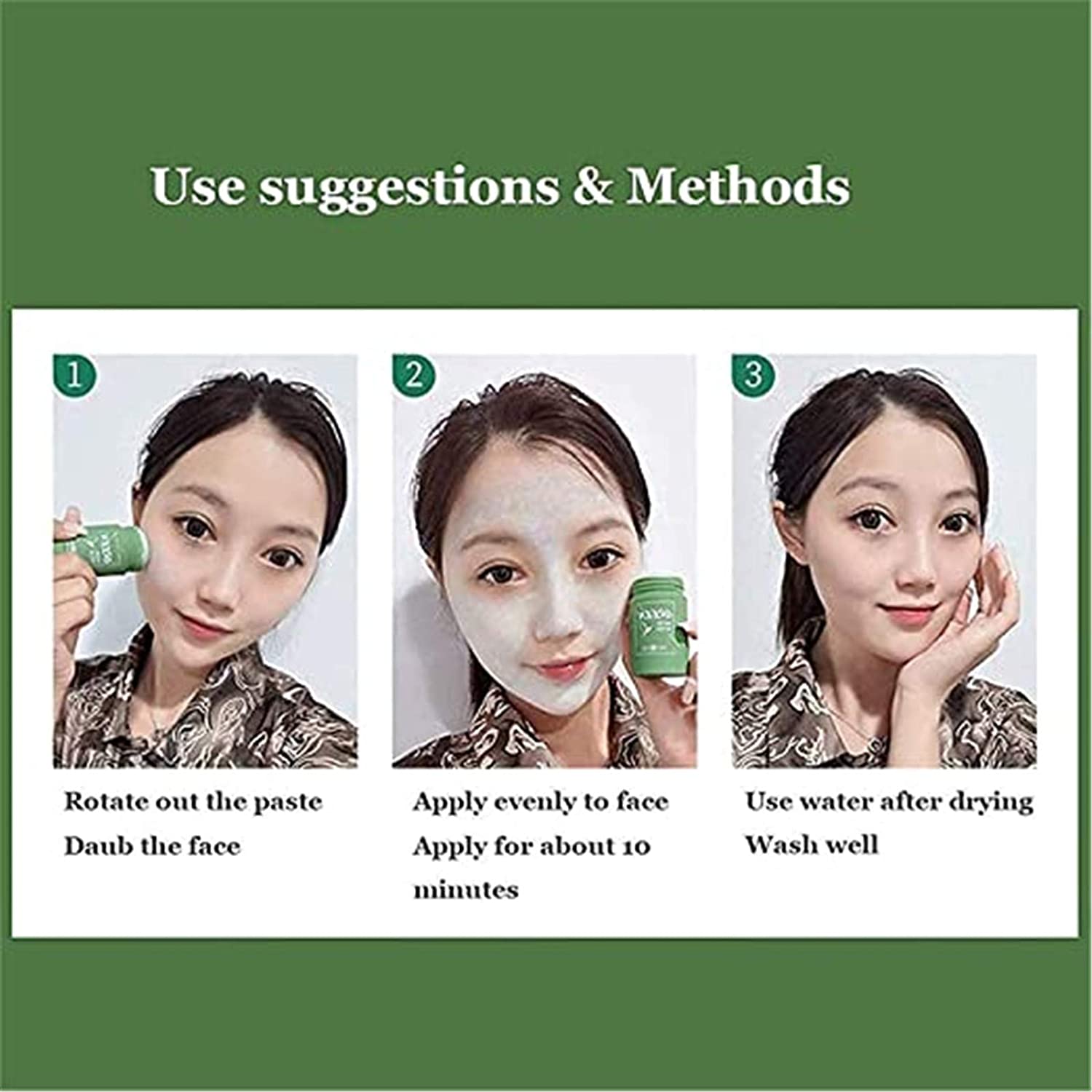 Máscara de arcilla purificadora de té verde, máscara exfoliante de té verde 2 PCS