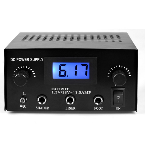 fuente digital dual para tatuar con 2 entradas maquina de linea y sombra con cable de alimentación 