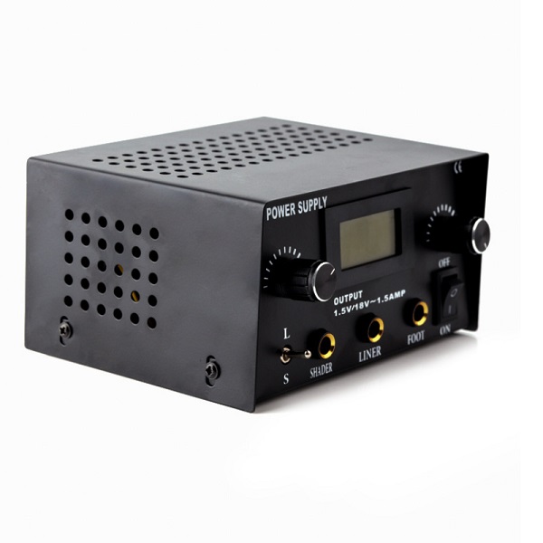 fuente digital dual para tatuar con 2 entradas maquina de linea y sombra con cable de alimentación 