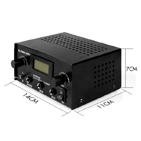 fuente digital dual para tatuar con 2 entradas maquina de linea y sombra con cable de alimentación 