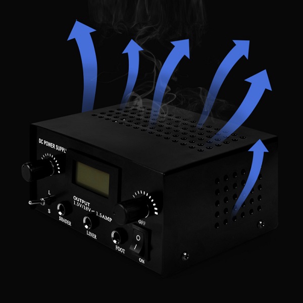 fuente digital dual para tatuar con 2 entradas maquina de linea y sombra con cable de alimentación 