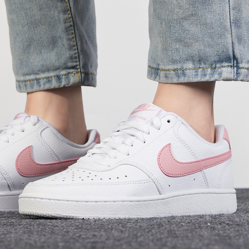 Tenis Nike Court Vision Blanco Rosa de Dama
