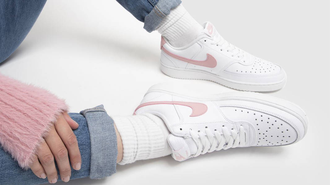 Tenis Nike Court Vision Blanco Rosa de Dama