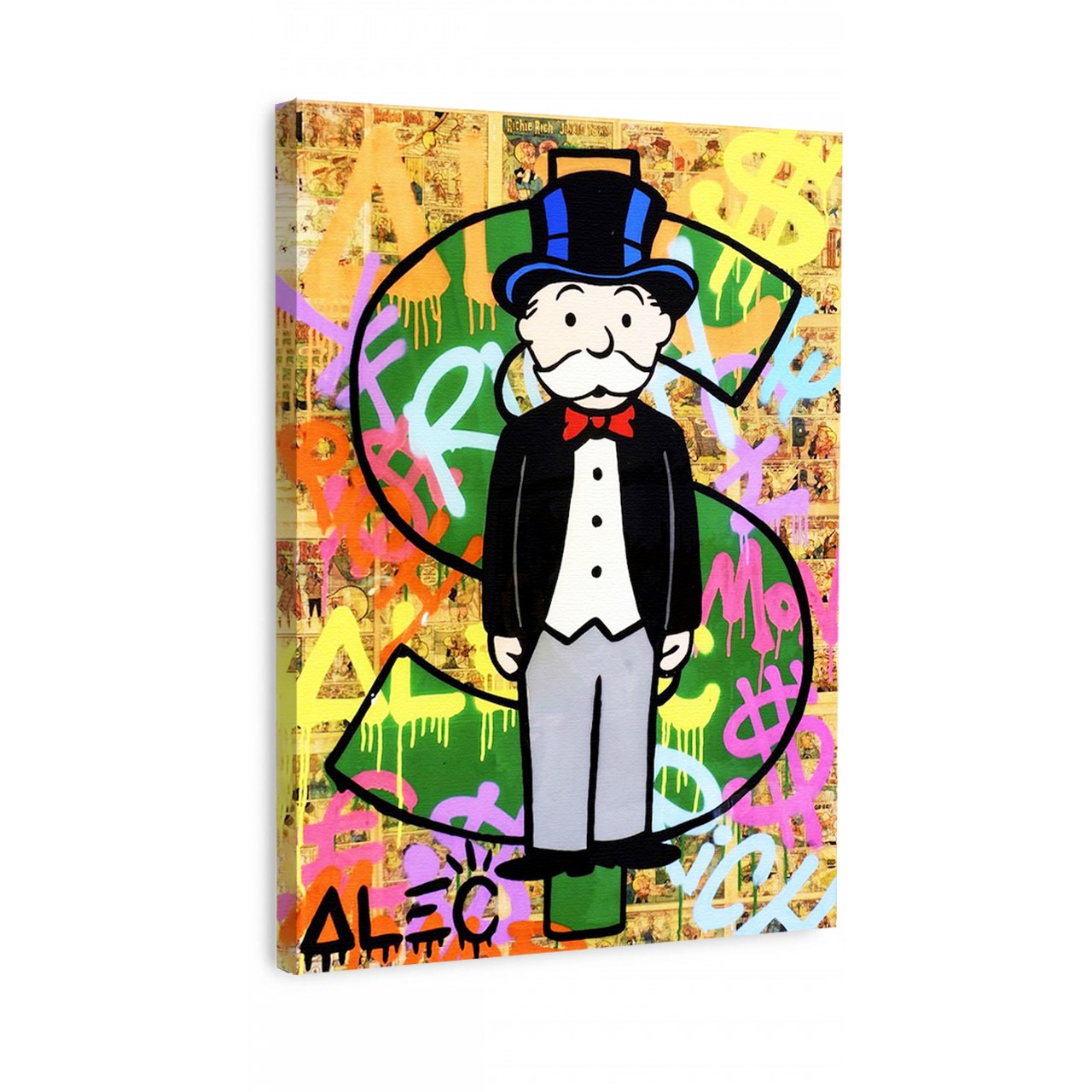 Set 3 Cuadros Decorativos Alec Monopoly Arte Callejera 3 cuadros de 25x35cm cada cuadro 