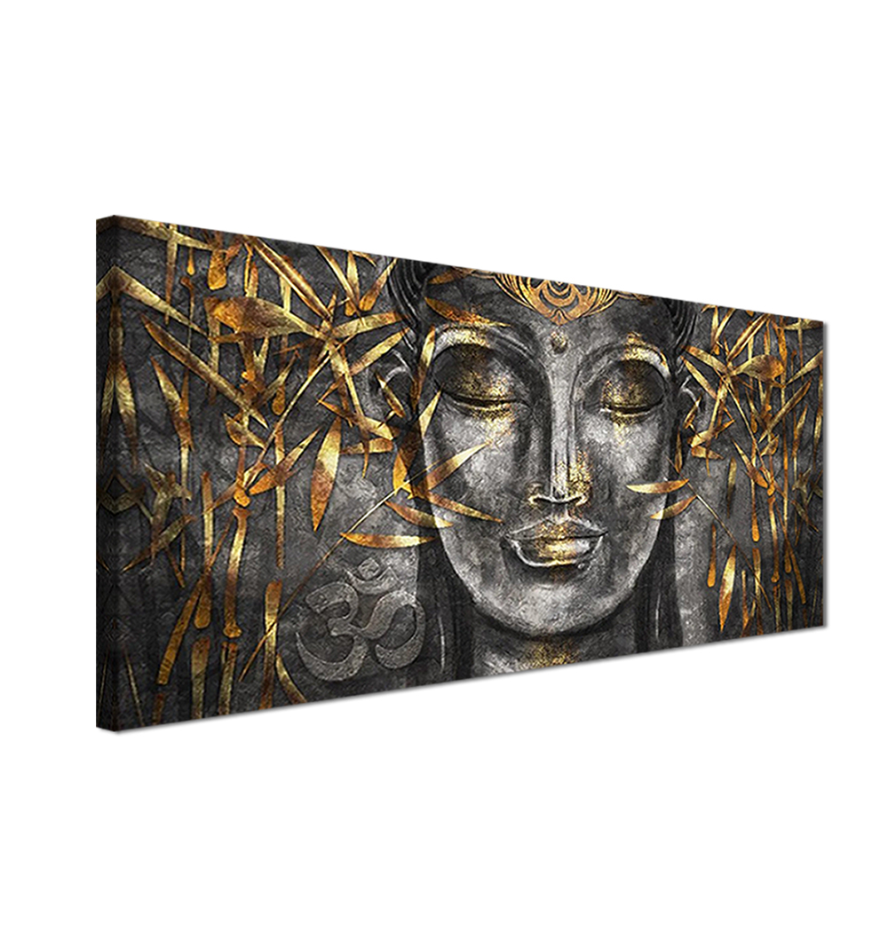 Cuadro Decorativo Buda Dorado con Negro elegante Moderno  60x120cm