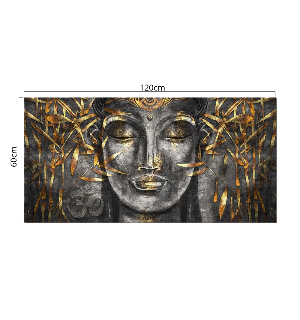 Cuadro Decorativo Buda Dorado con Negro elegante Moderno  60x120cm