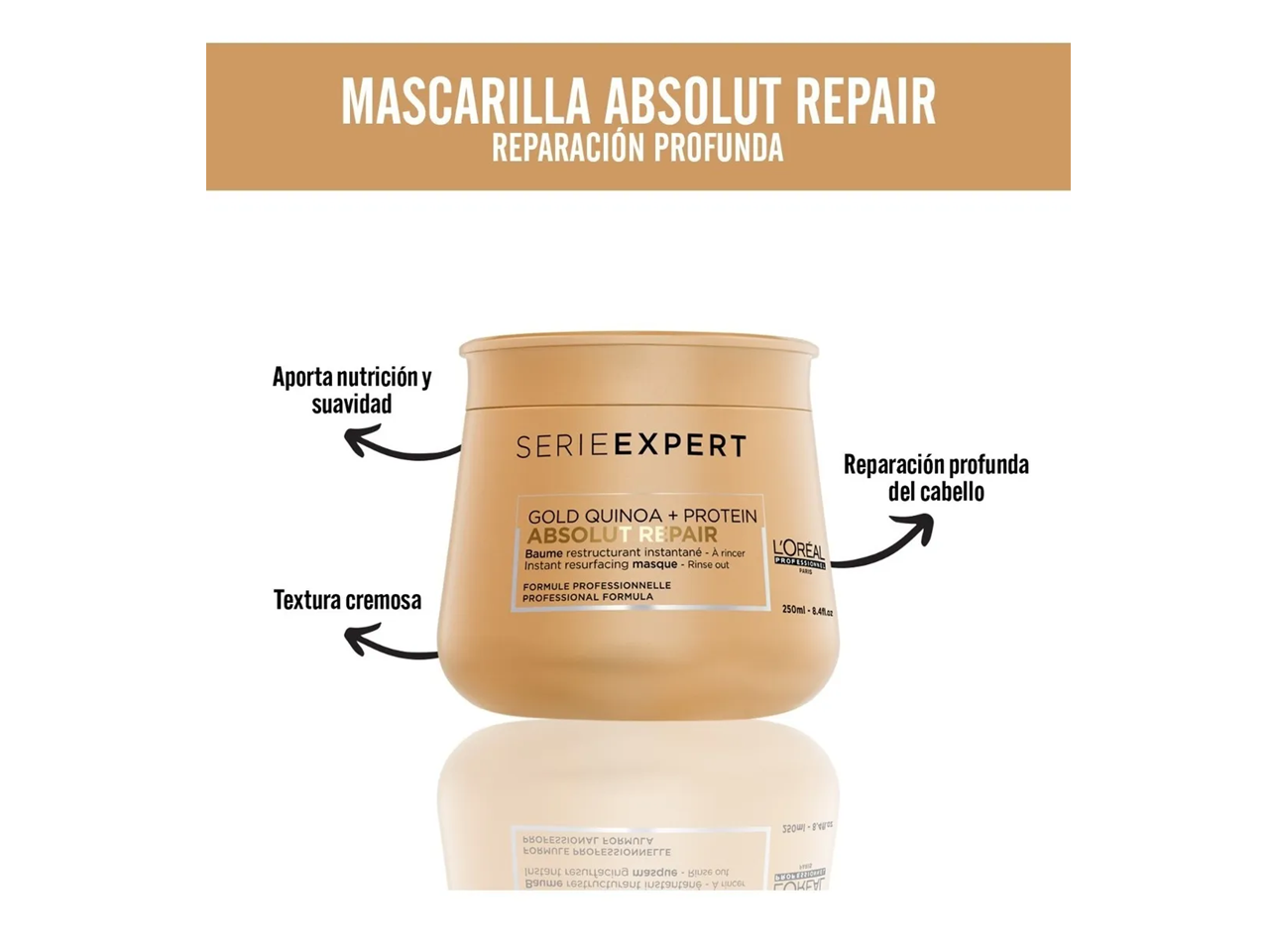 L'oreal Gold Mascarilla Para Cabello Dañado 250ml + Regalo
