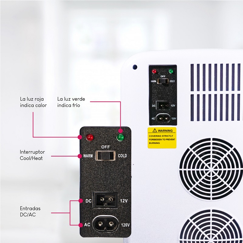 Refrigerador Termoeléctrico Mini Wimcooler  capacidad 15 Litros. Rosa