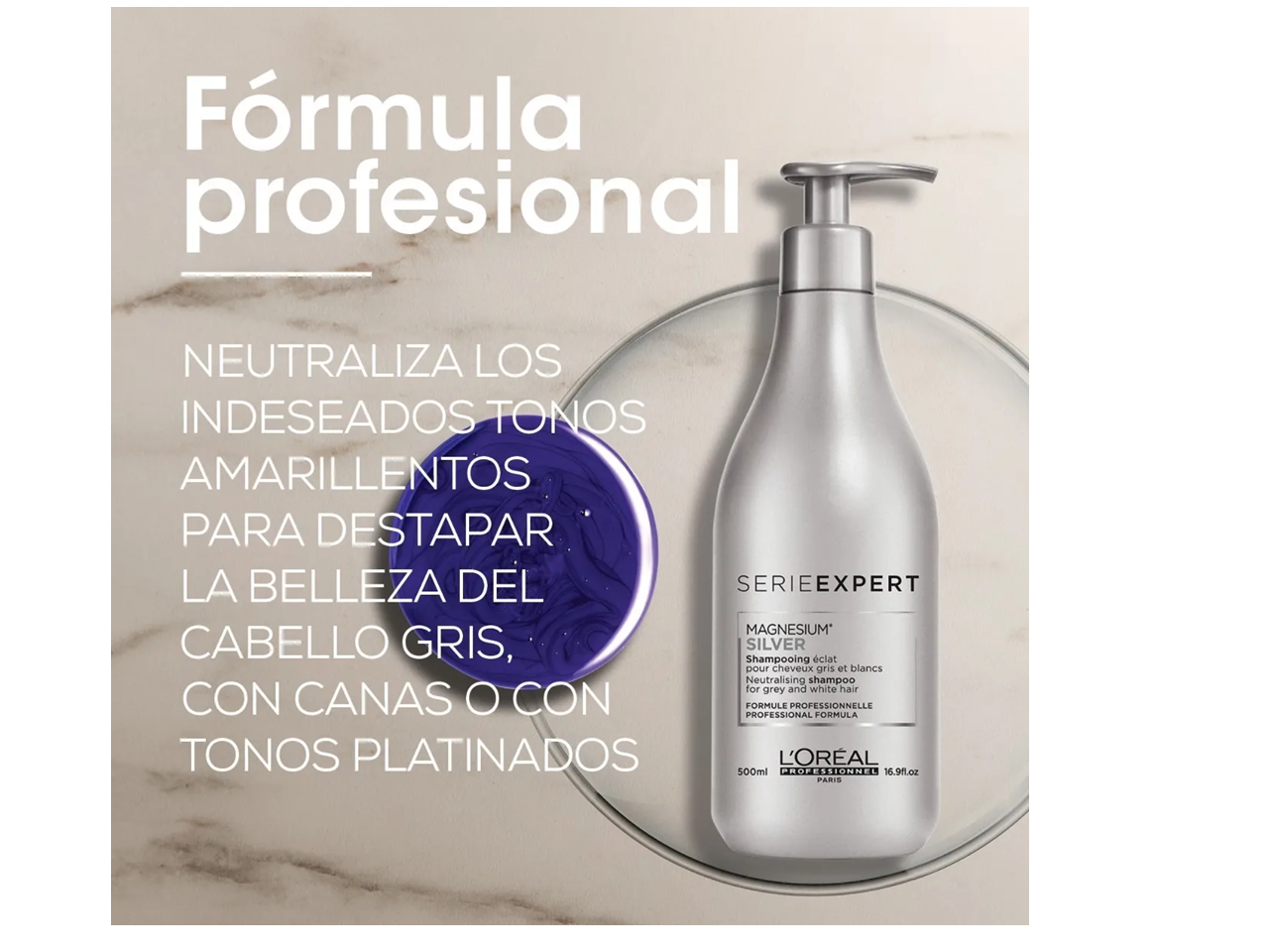 L'oreal Silver Shampoo Matizador De Canas 500ml + Regalo