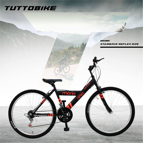 Bicicleta Montaña Rodada 26 18 Velocidades Monk StarBike Reflex Propiedades Reflejantes