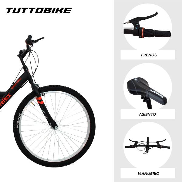 Bicicleta Montaña Rodada 26 18 Velocidades Monk StarBike Reflex Propiedades Reflejantes