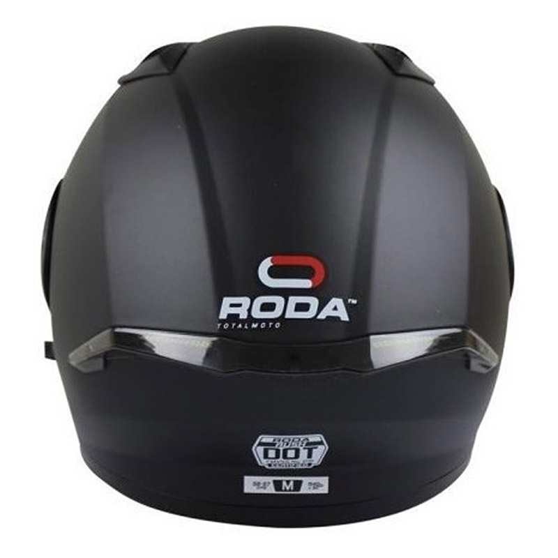 CASCO RODA RUSH NEGRO MATE ABATIBLE CERTIFICADO PARA MOTO 