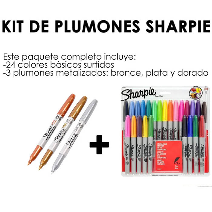 Plumones Marcadores Permanente + Dorado Plata Bronce  Sharpie 