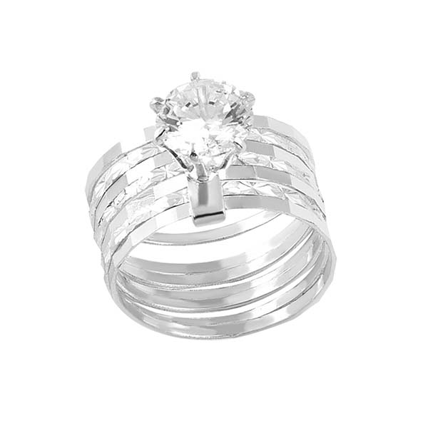 Anillo Semanario con Circonia en Plata .925 + Obsequio