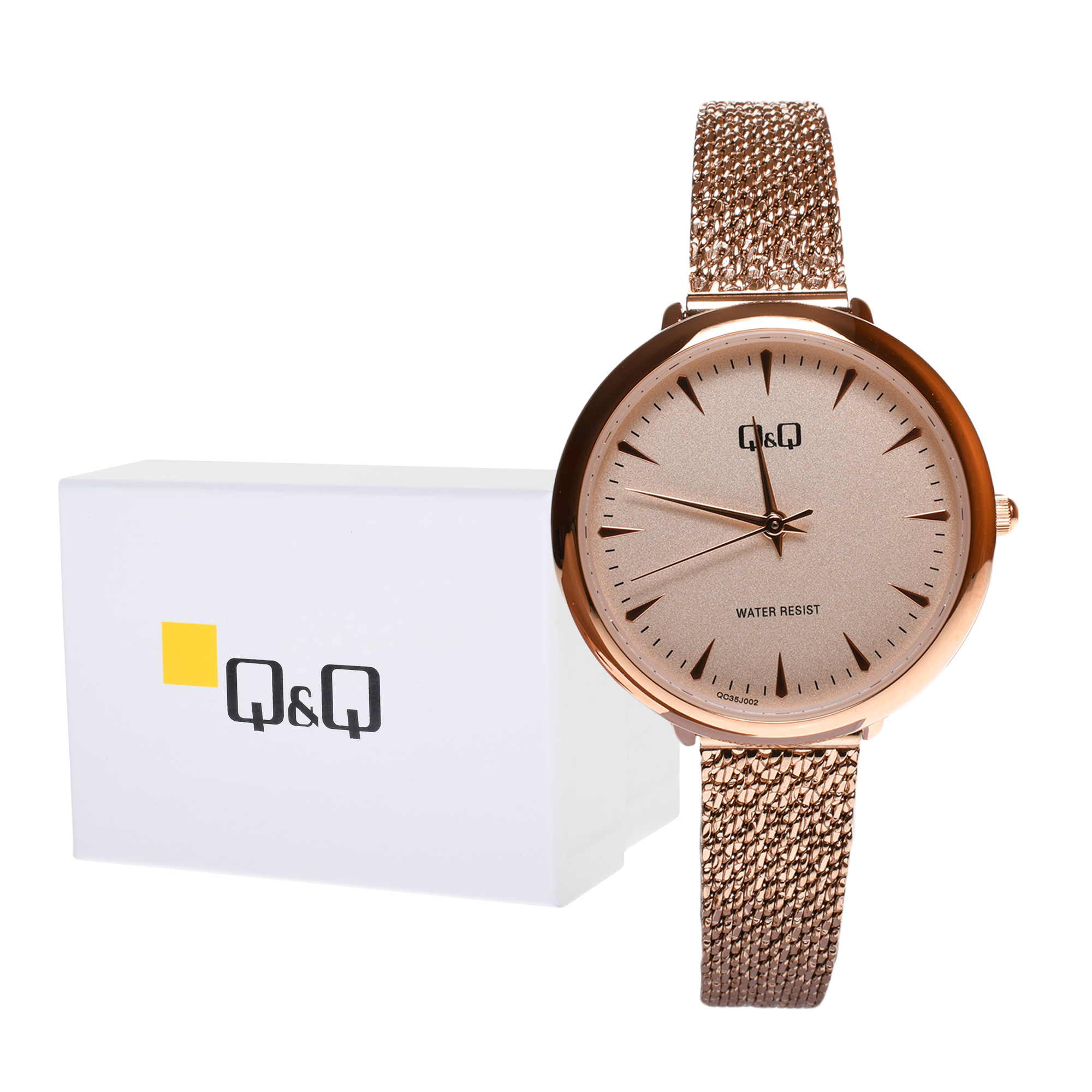 Reloj Q&Q Mujer Análogo Resistente al Agua Oro Rosa QC35J002Y