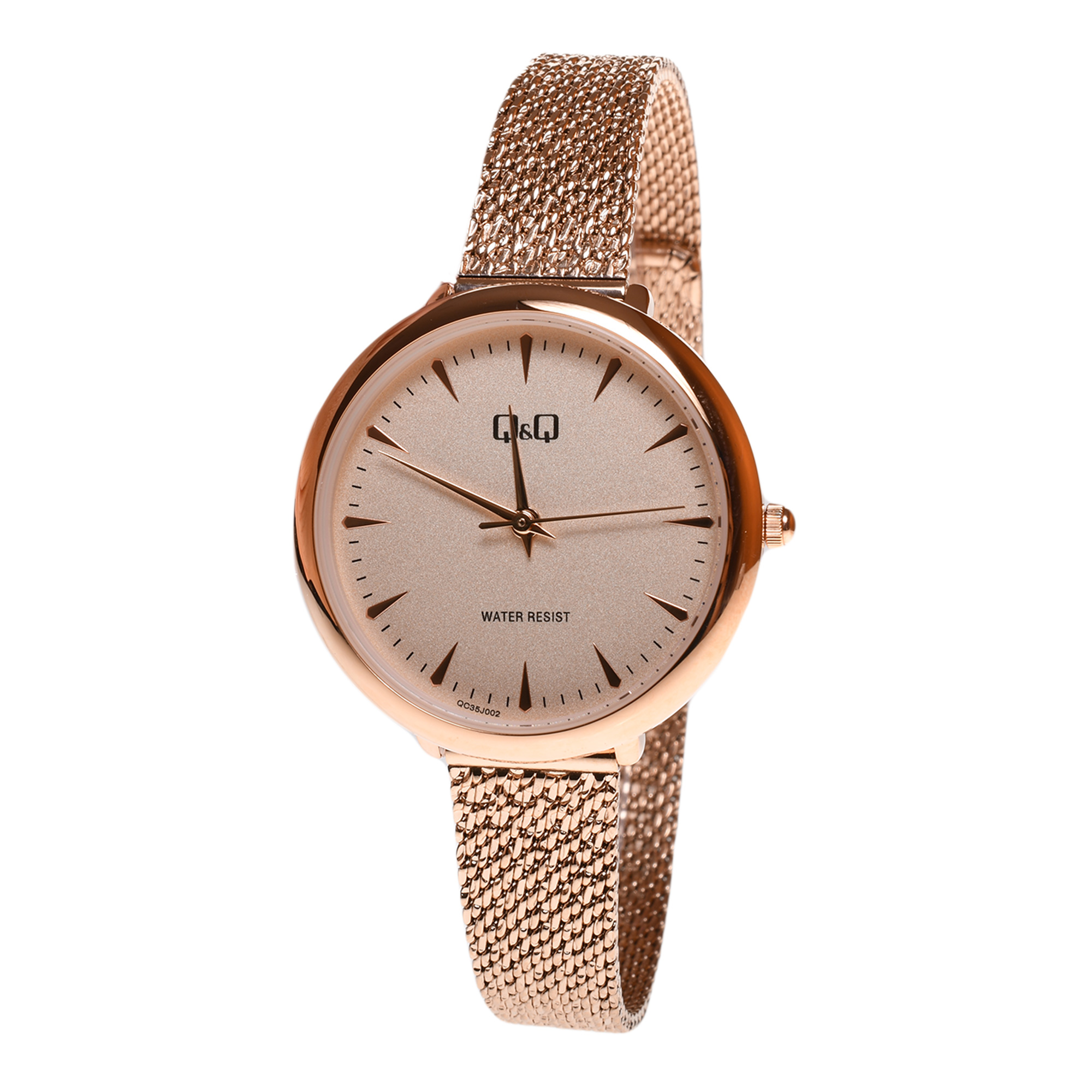 Reloj Q&Q Mujer Análogo Resistente al Agua Oro Rosa QC35J002Y