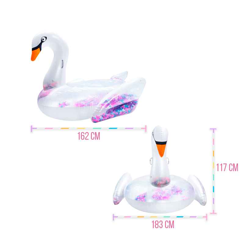 Salvavidas Montable Jumbo Plástico Resistente Cisne con Plumas para Alberca