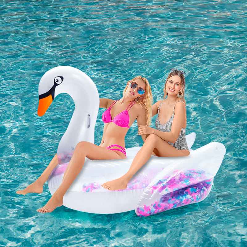 Salvavidas Montable Jumbo Plástico Resistente Cisne con Plumas para Alberca