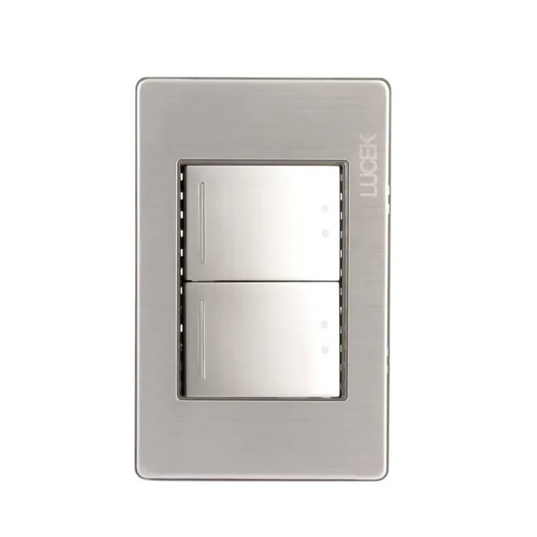 Placa 2 Apag De Escalera Acero Inox Plata/anonizada Lucek
