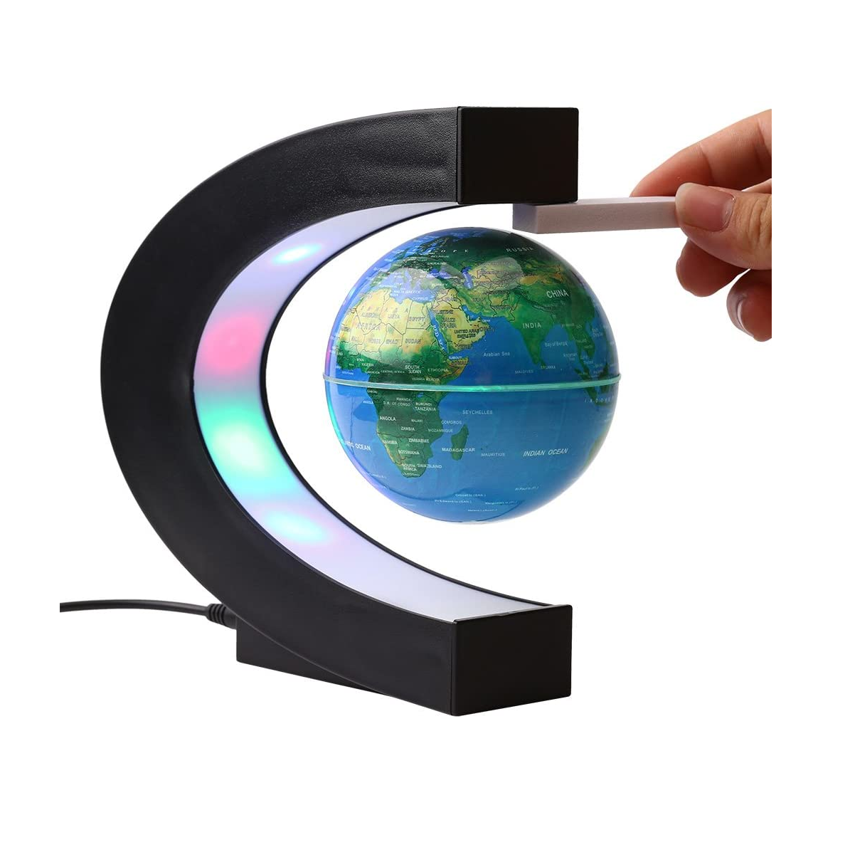 Mapa Del Mundo Magnético Giratorio (Azul)