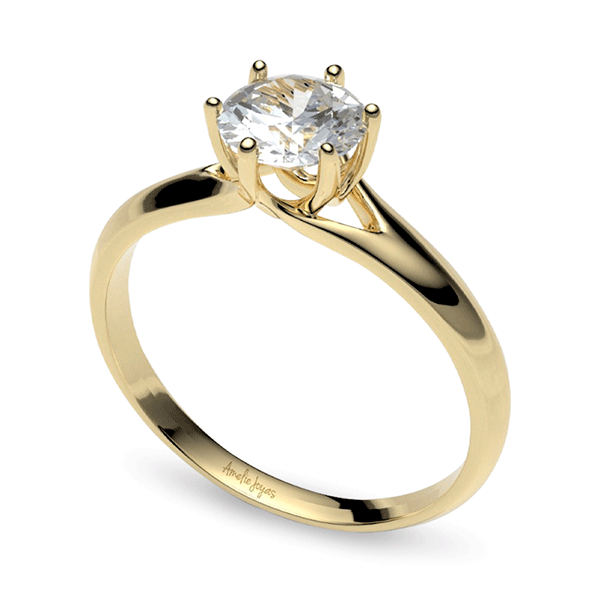 Anillo de compromiso en Oro Amarillo de 14K Amelie Joyas