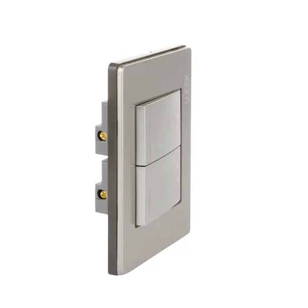 Placa 2 Apag De Escalera Acero Inox Plata/anonizada Lucek