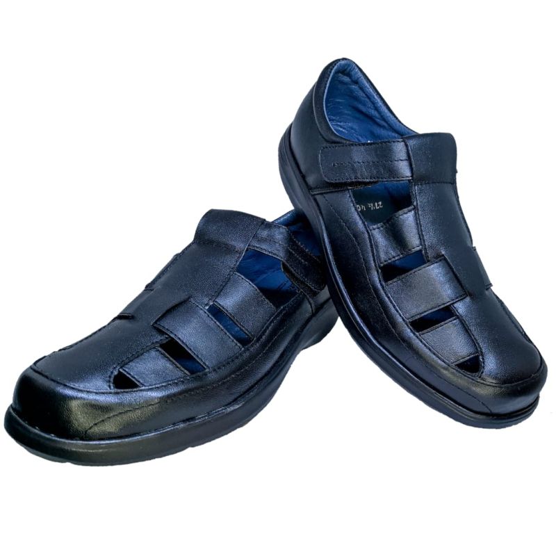 Huarache Negro Especial Pie Delicado o Diabético Hombre Doble Ancho enco footwear
