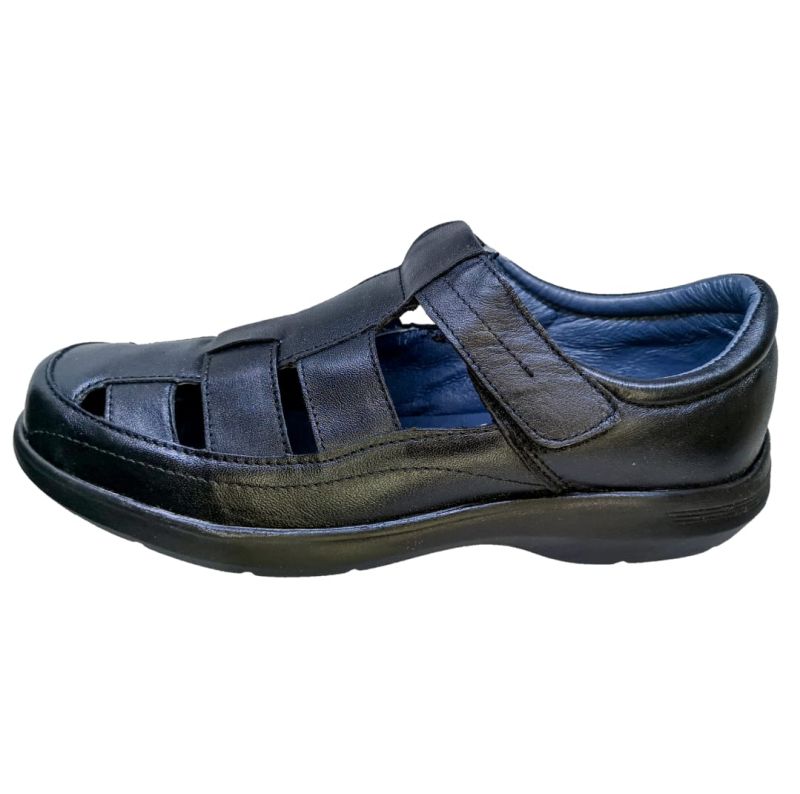 Huarache Negro Especial Pie Delicado o Diabético Hombre Doble Ancho enco footwear