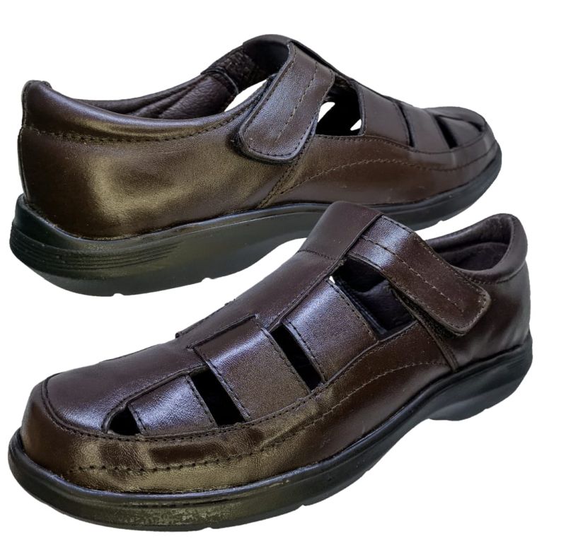 Huarache Café Especial Pie Delicado ó Diabético Hombre Doble Ancho Enco Footwear