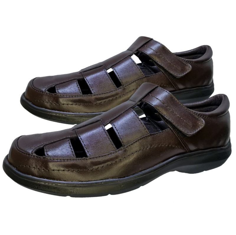 Huarache Café Especial Pie Delicado ó Diabético Hombre Doble Ancho Enco Footwear