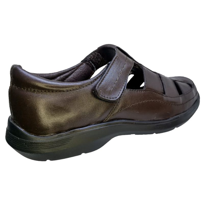 Huarache Café Especial Pie Delicado ó Diabético Hombre Doble Ancho Enco Footwear