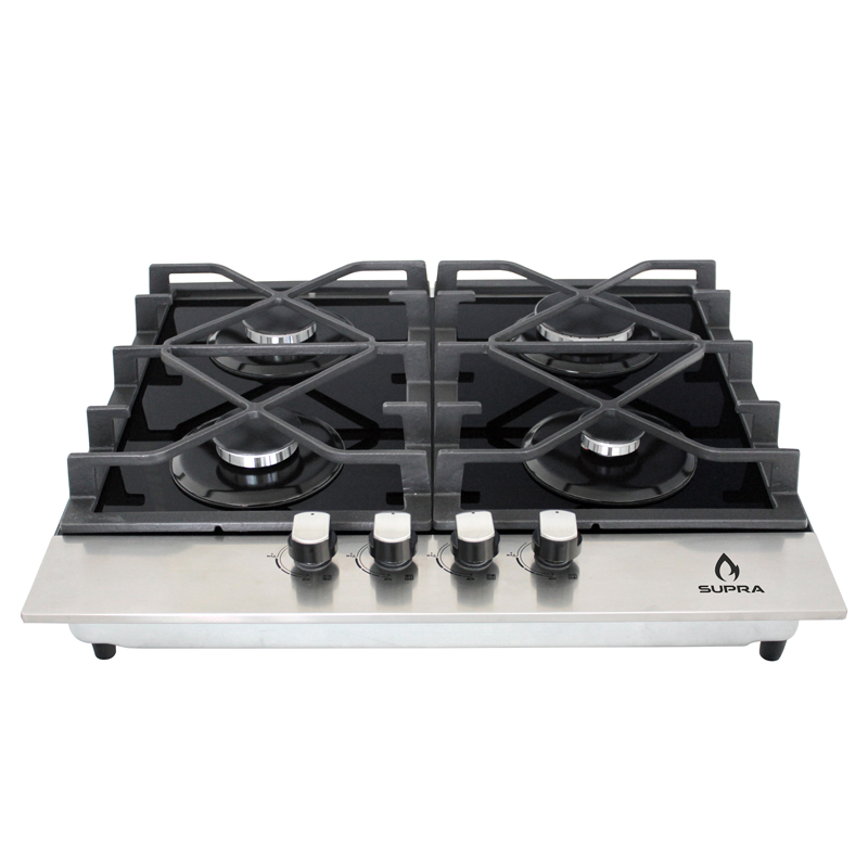 Parrilla de gas empotrable de 4 quemadores SUPRA 4Q-TD-60 de 60cm con cubierta de acero 