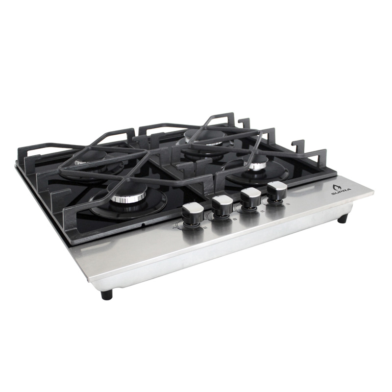 Parrilla de gas empotrable de 4 quemadores SUPRA 4Q-TD-60 de 60cm con cubierta de acero 