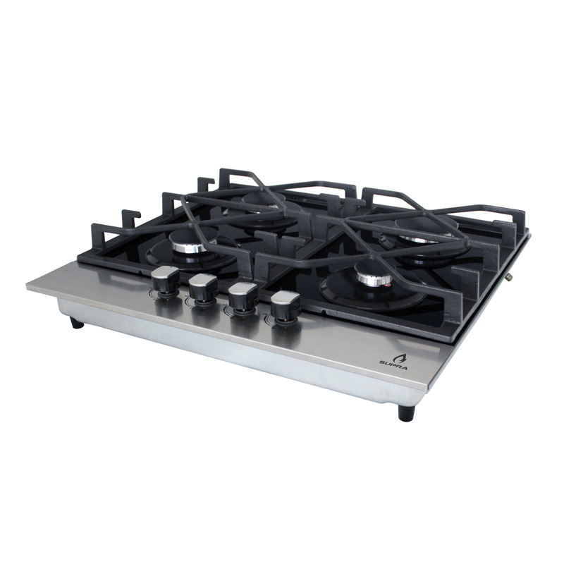 Parrilla de gas empotrable de 4 quemadores SUPRA 4Q-TD-60 de 60cm con cubierta de acero 