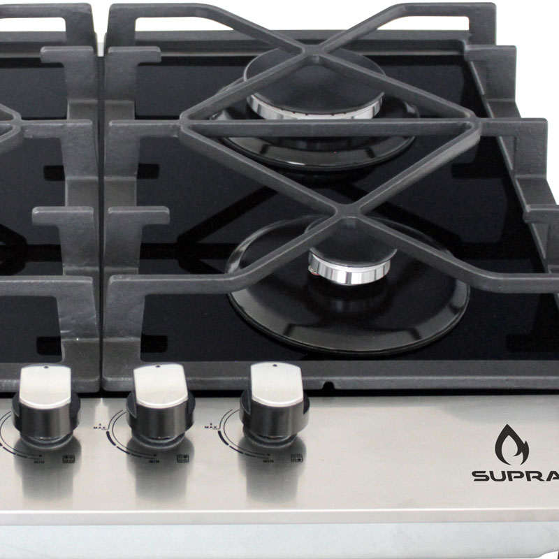 Parrilla de gas empotrable de 4 quemadores SUPRA 4Q-TD-60 de 60cm con cubierta de acero 