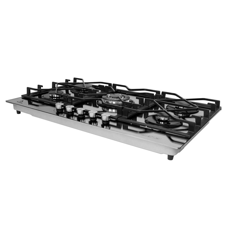 Parrilla de gas empotrable de 5 quemadores SUPRA 5Q-TM-87 de 87cm con cubierta de acero brillante