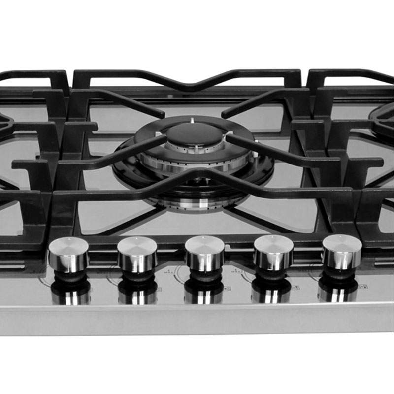 Parrilla de gas empotrable de 5 quemadores SUPRA 5Q-TM-87 de 87cm con cubierta de acero brillante