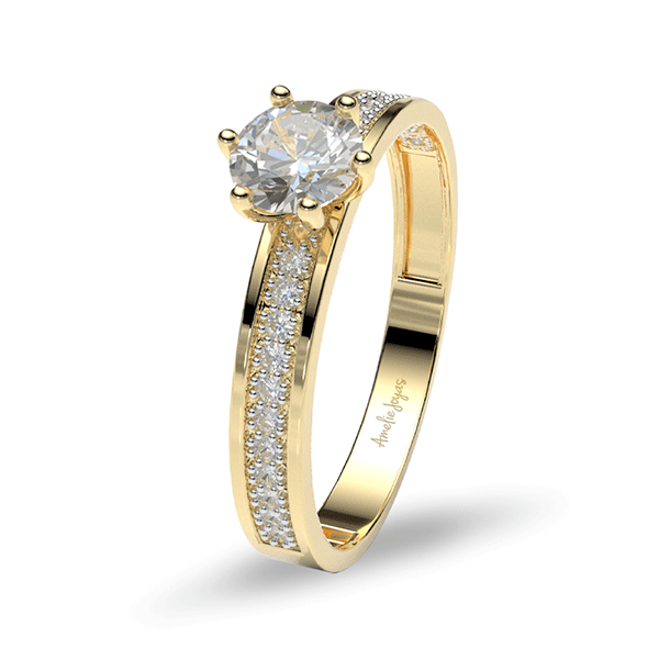 Anillo de compromiso en Oro Amarillo de 14k Amelie Joyas