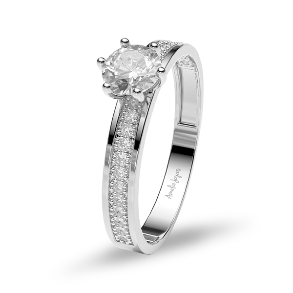 Anillo de compromiso en Oro Blanco de 14k Amelie Joyas