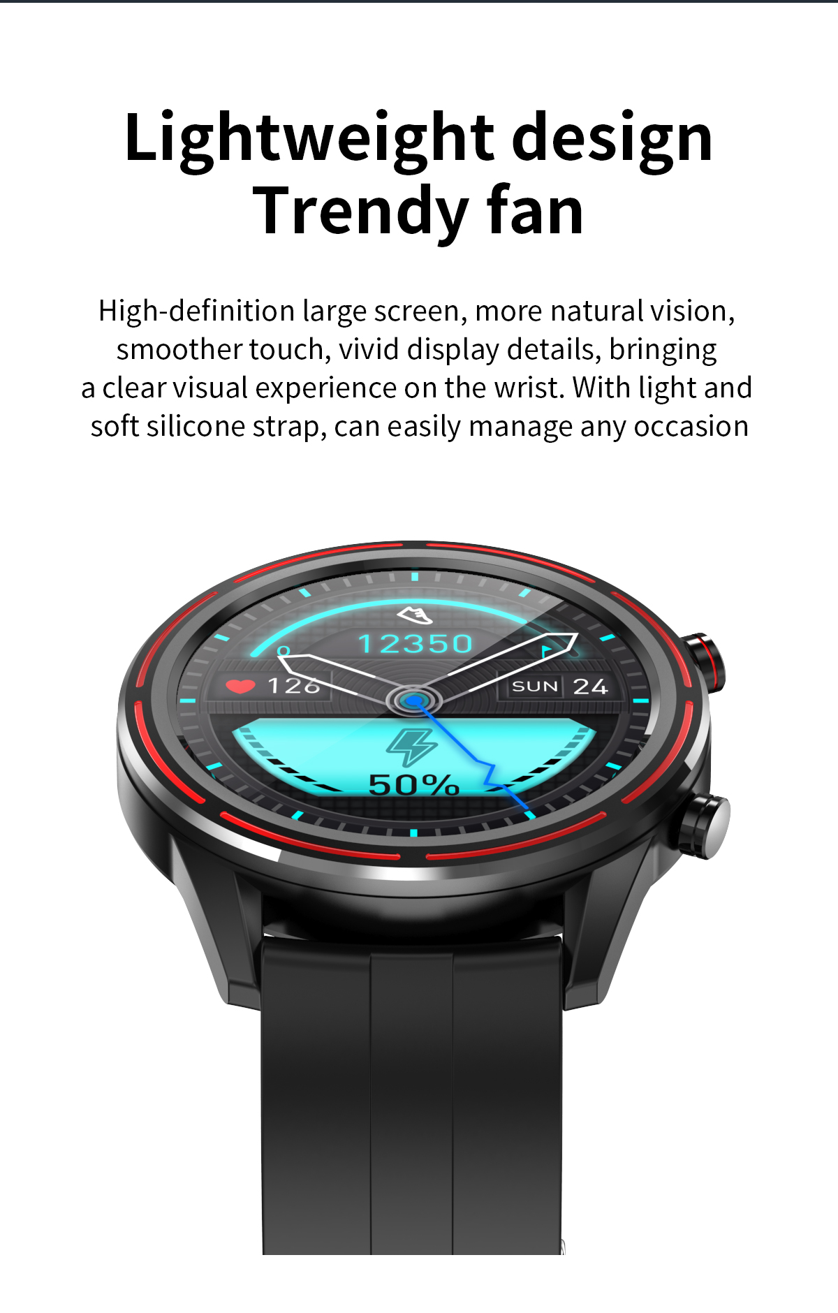 Smartwatch Reloj Inteligente deportivo GT3 KUMI negro