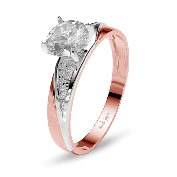 Anillo de compromiso en Oro Rosa de 14k Amelie Joyas