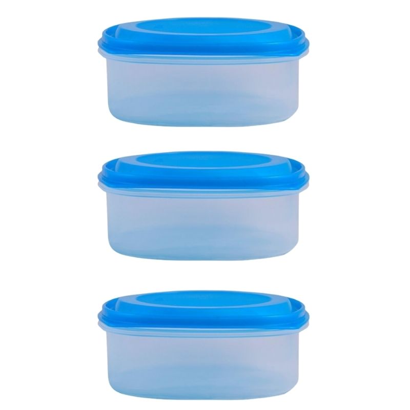 Juego de 3 tuppers cuadrados de plástico 1.5 litros