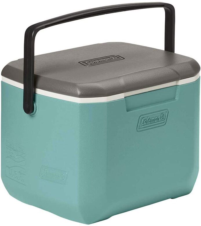 Hielera 16 QT Verde Aqua Marca Coleman con Tapa Gris Portatil
