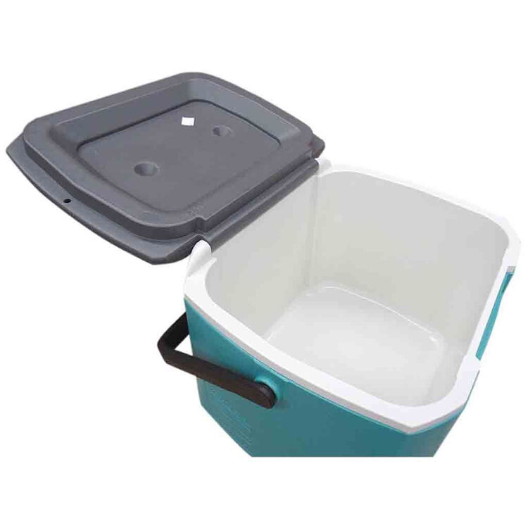 Hielera 16 QT Verde Aqua Marca Coleman con Tapa Gris Portatil