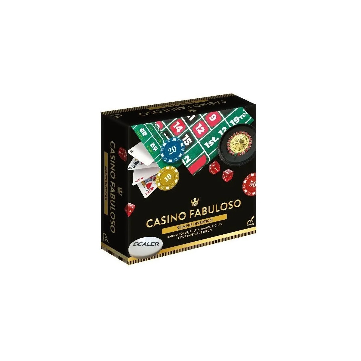 Casino Fabuloso Con Paño Barajas, Fichas, Ruletas, Caja Foil