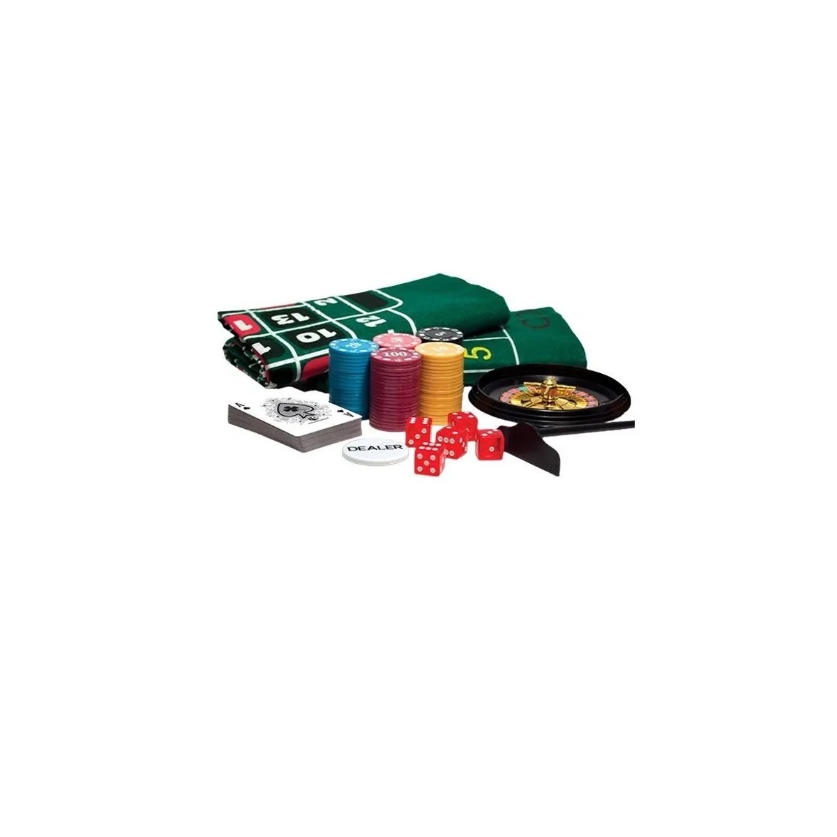Casino Fabuloso Con Paño Barajas, Fichas, Ruletas, Caja Foil