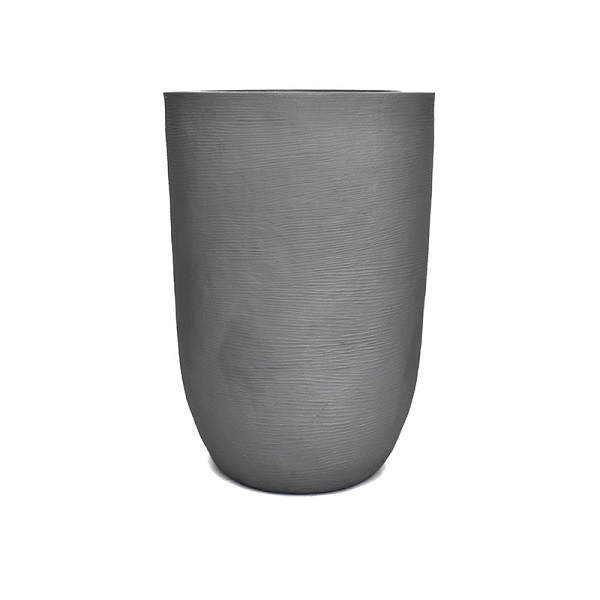 Maceta Minimalista Plástico Interior Exterior Gris Textura