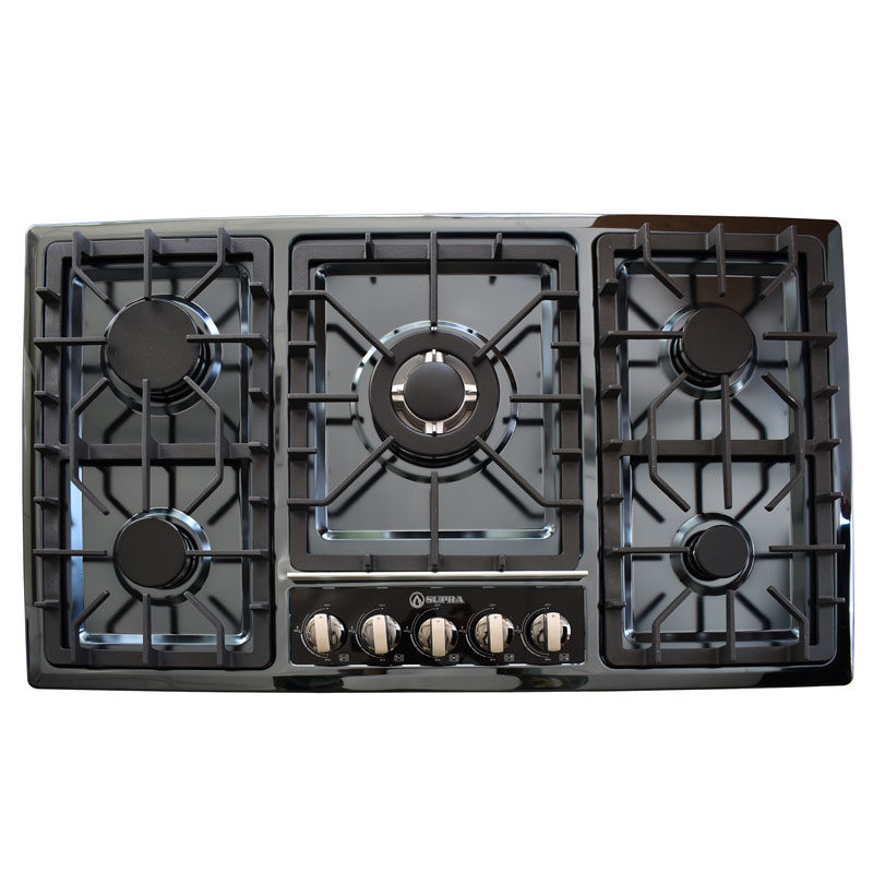 Combo campana de pared de cristal templado y parrilla empotrable de gas  SUPRA MESSINA campana extractora de 90 cm parrilla cubierta de cristal  templado color negro