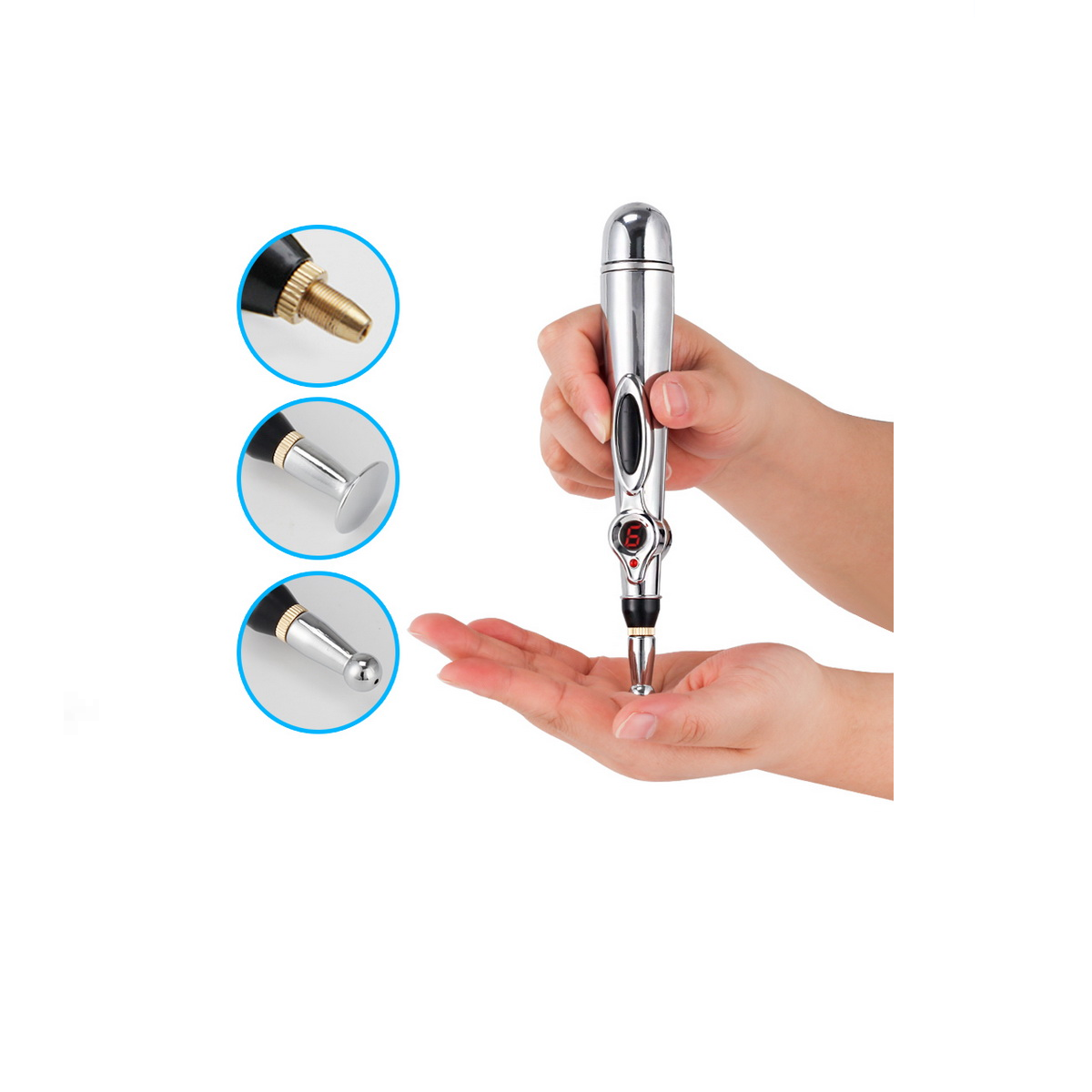 Pluma De Acupuntura Electrónica De Mano De Masaje De Salud