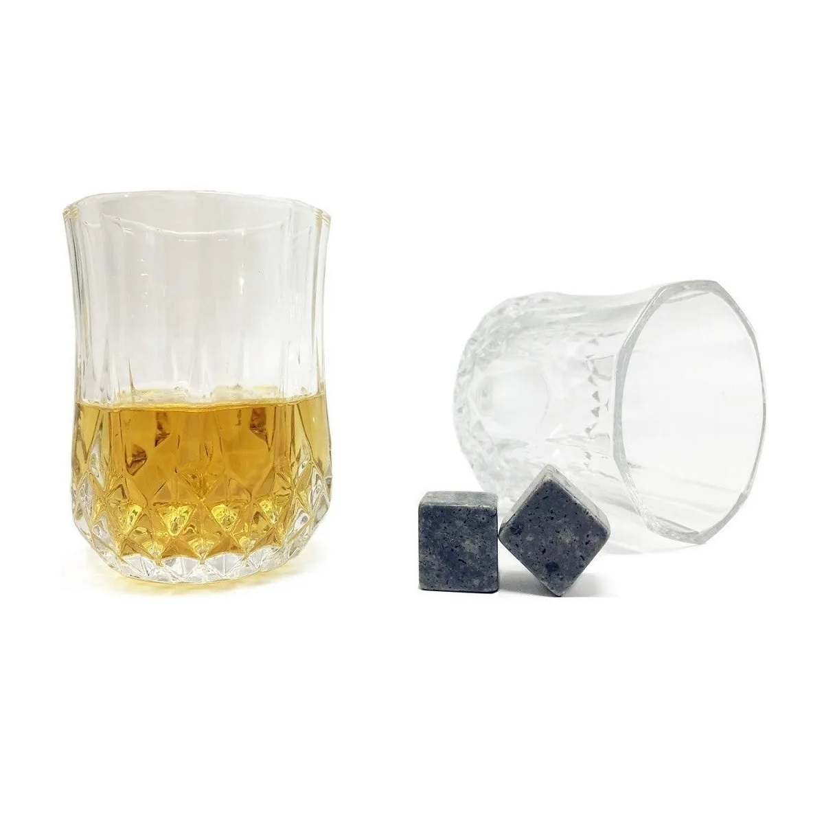 Juego De Piedras Para Whisky, 2 Vasos, Caja De Madera, 10pzs